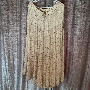 Beautiful adjustable cream colored blue flower print long skirt!